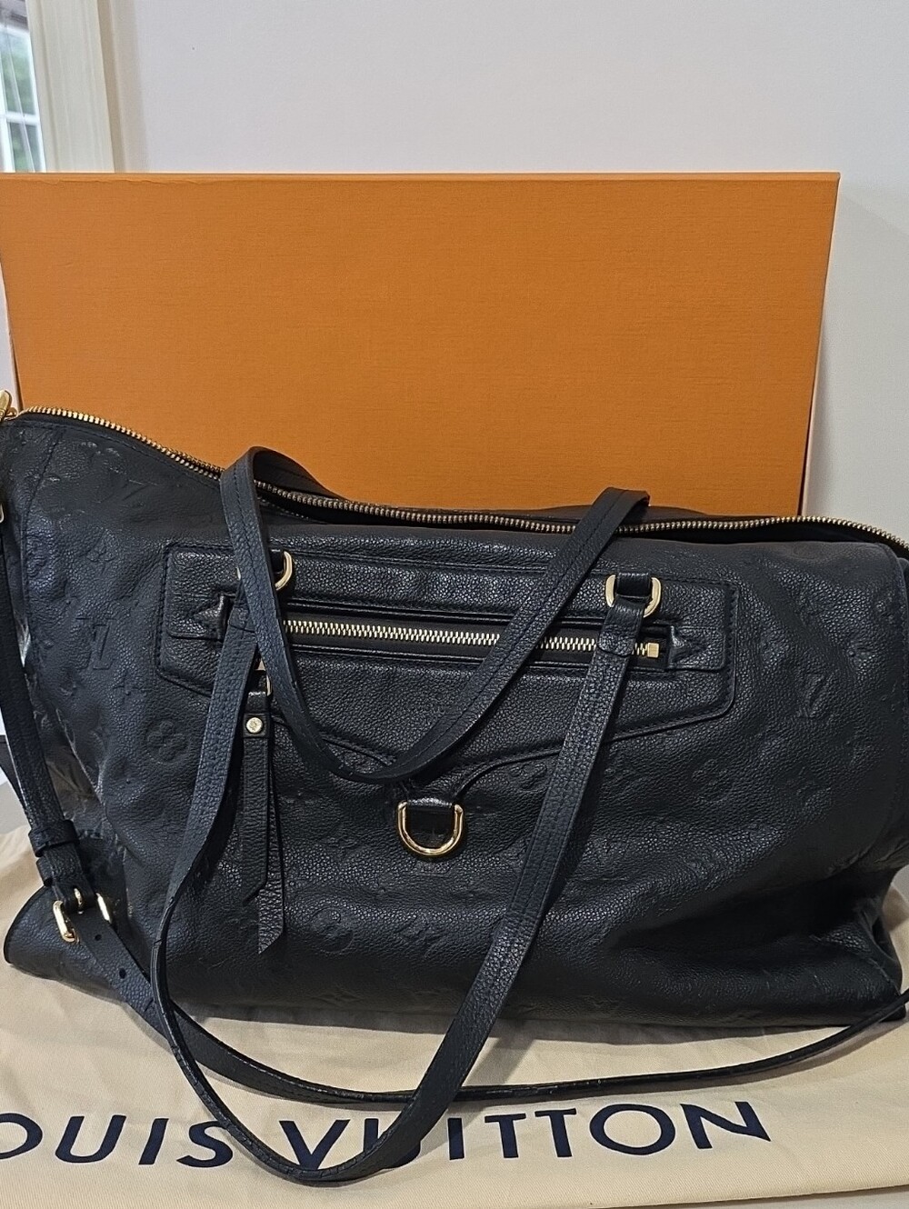 Louis Vuitton Lumineuse Dark Navy Empriente Monogram Leather Bag